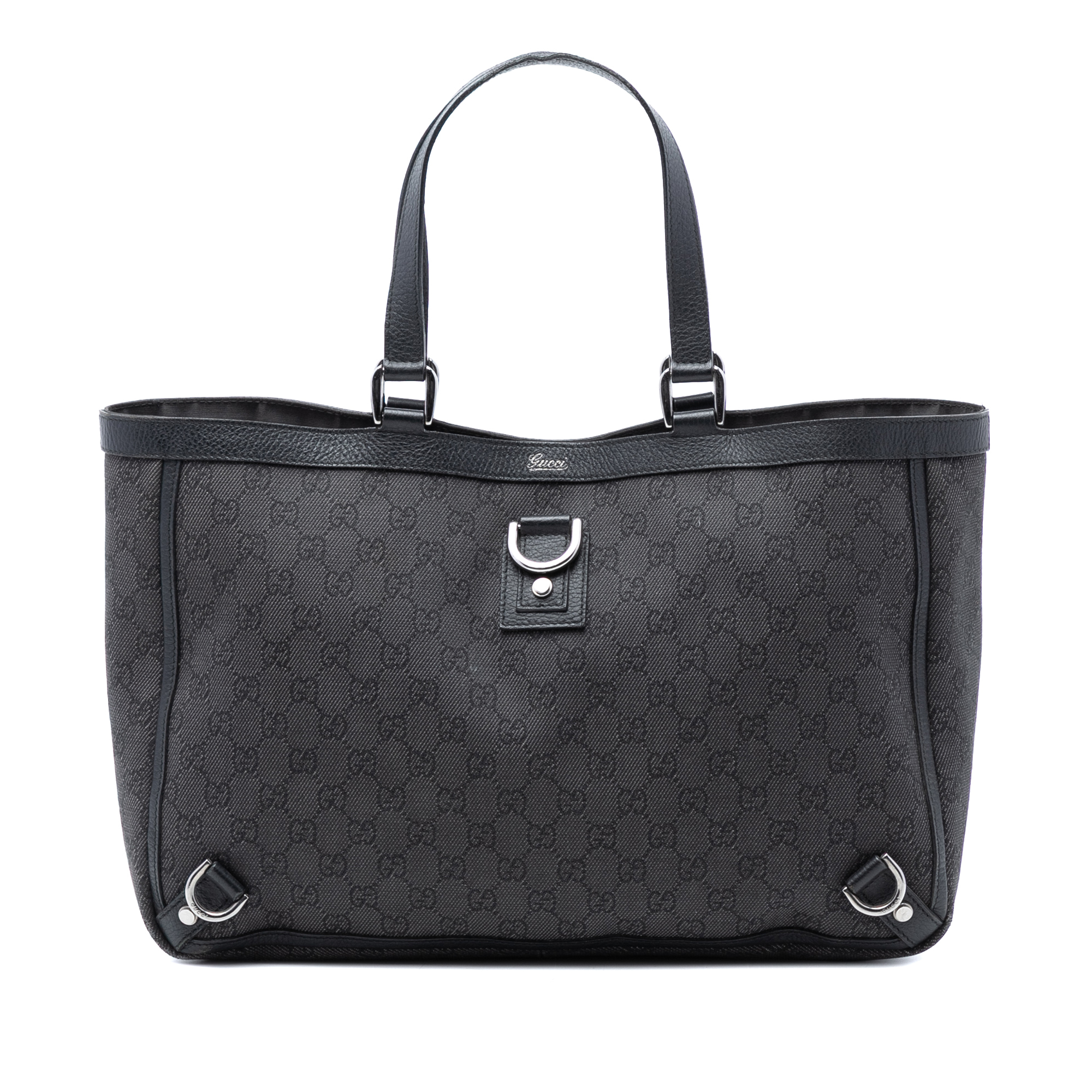 Pre-Loved Gucci Gg Denim Abbey D Ring Tote